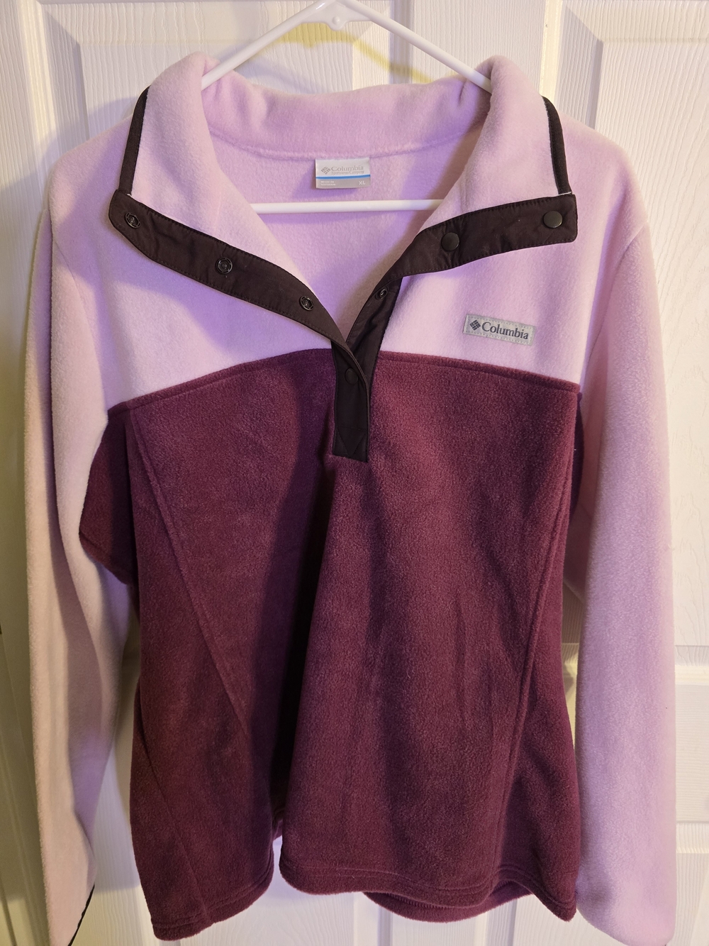 Columbia Women's Pink and Plum Fleece Pullover